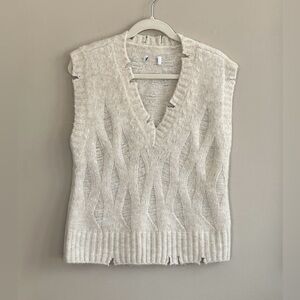 Pistola Jayden Relaxed Open Knit Sweater Vest size large in ecru